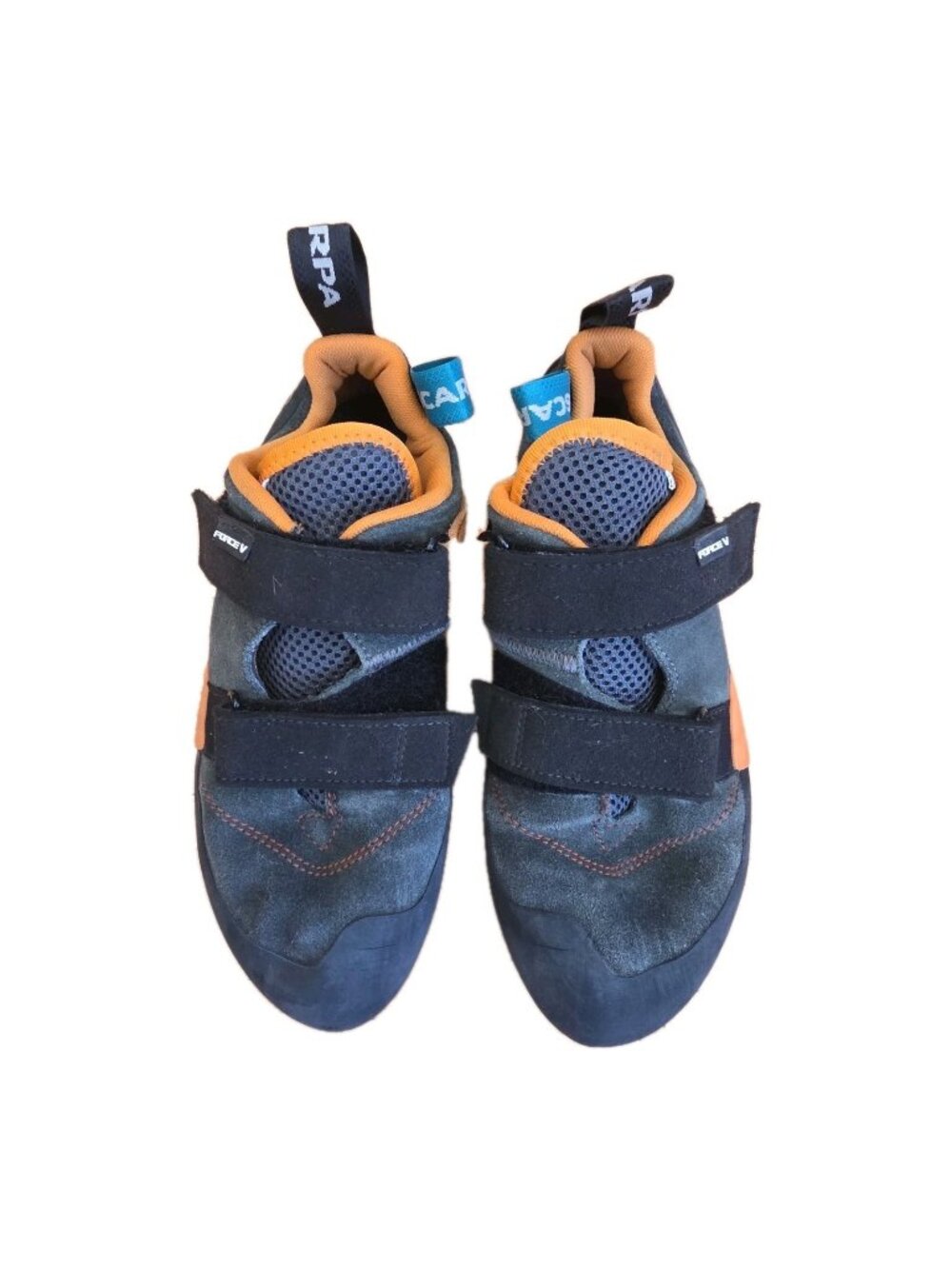 Scarpa Force V Rock Climbing Shoes Mens 8.5 Womens 9.5 EU 41.5 Gray Orange Italy